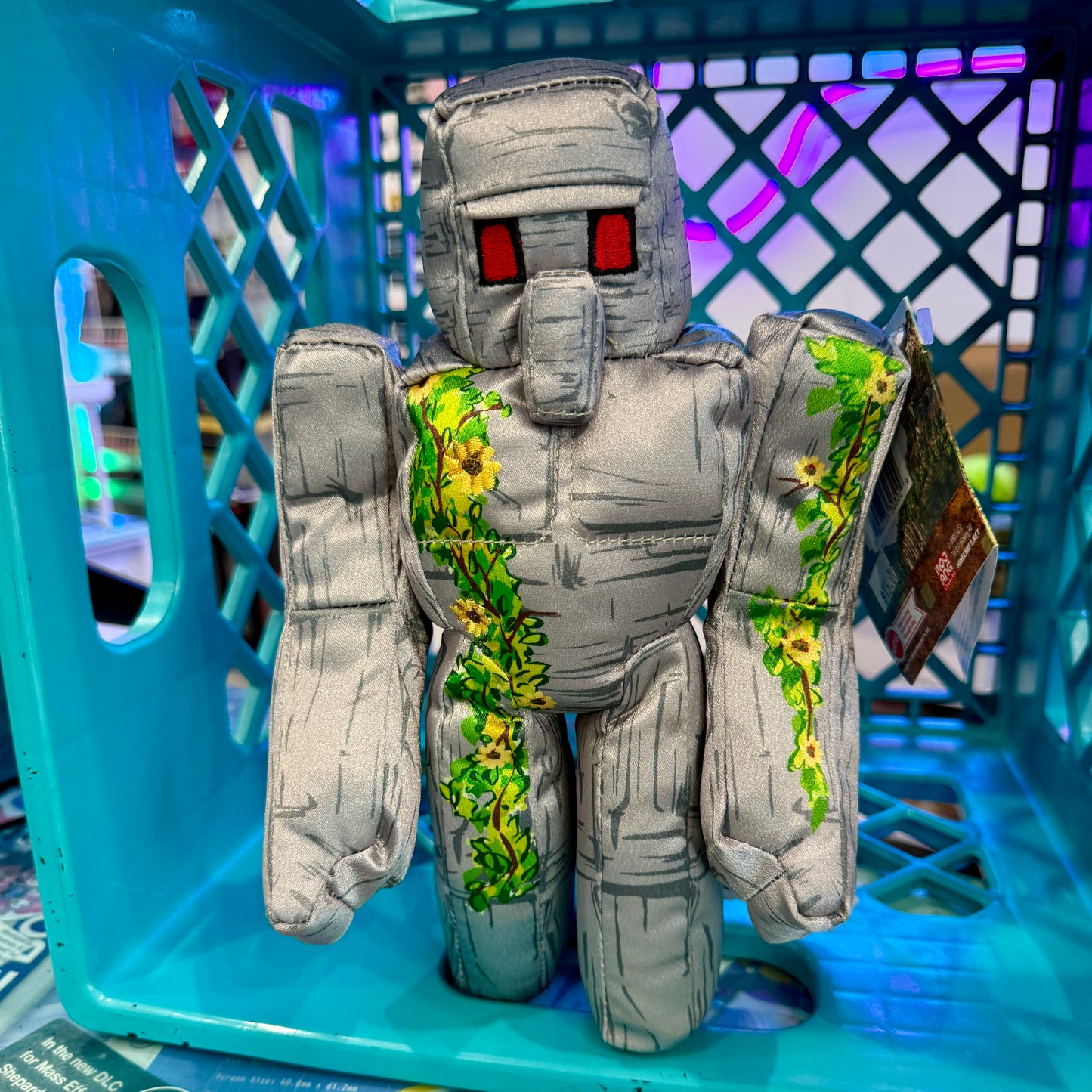 Plush Iron Golem character from the video game, Minecraft.