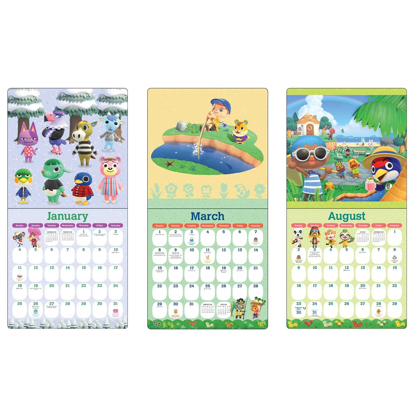 Animal Crossing 2026 Wall Calendar