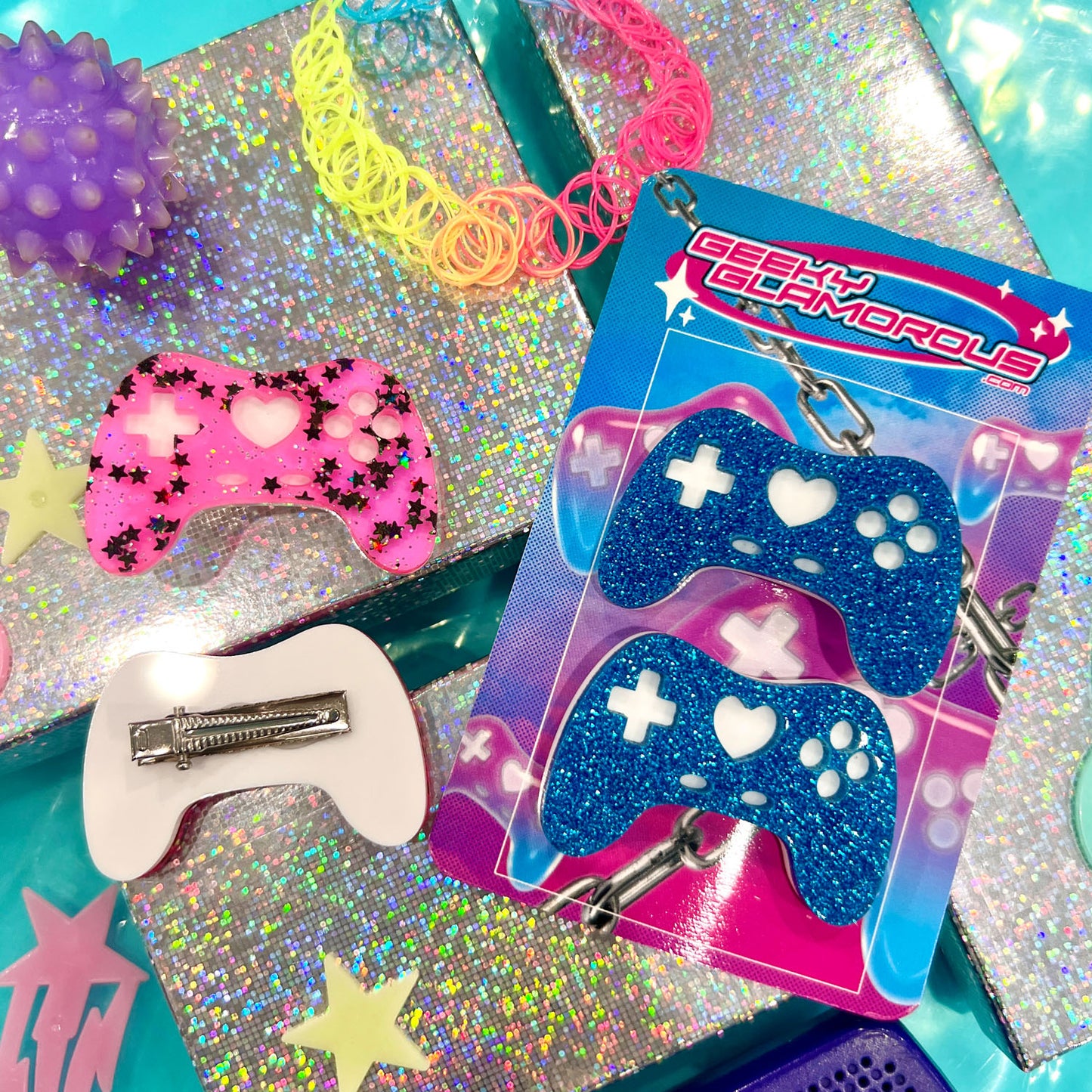 GeekyGlamorous Glitter Hair Slides
