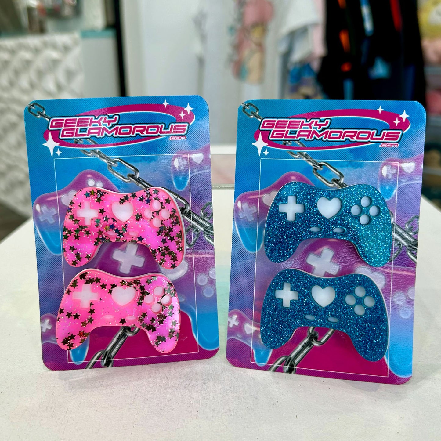 GeekyGlamorous Glitter Hair Slides