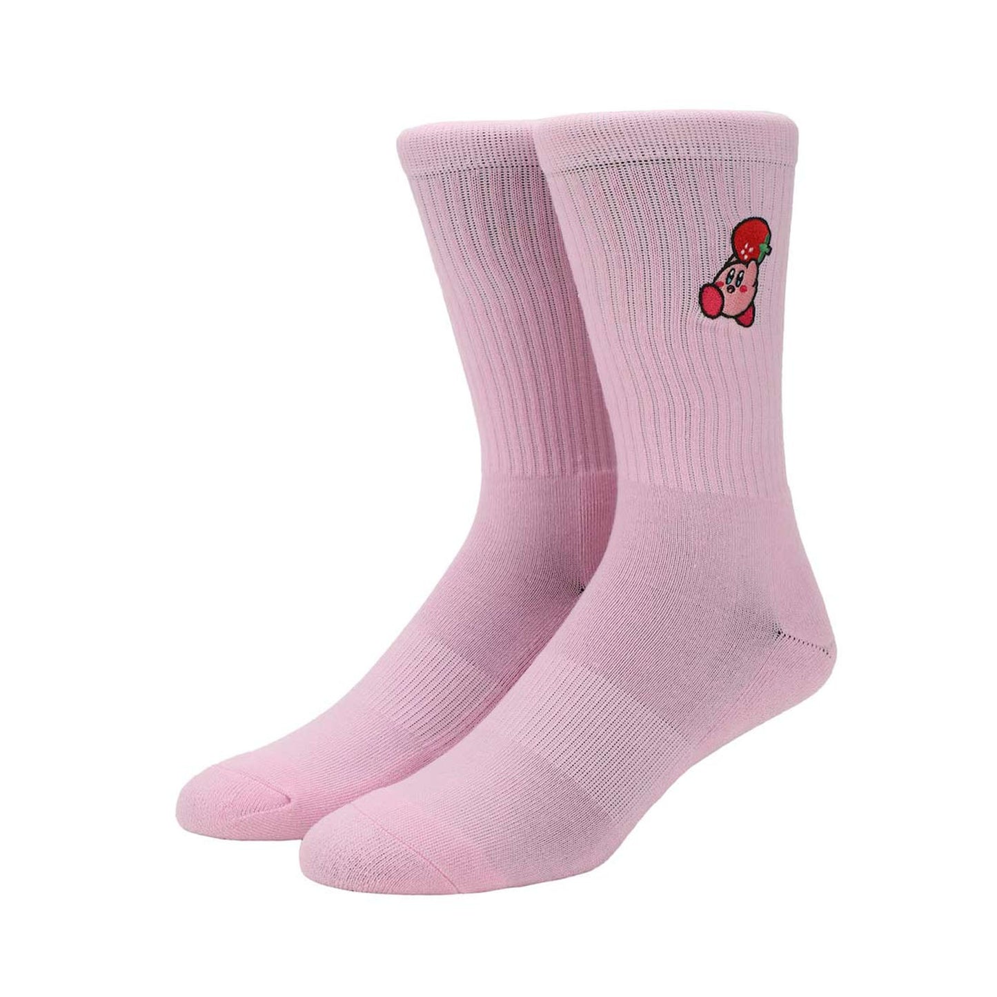 Kirby Strawberry Embroidered Socks