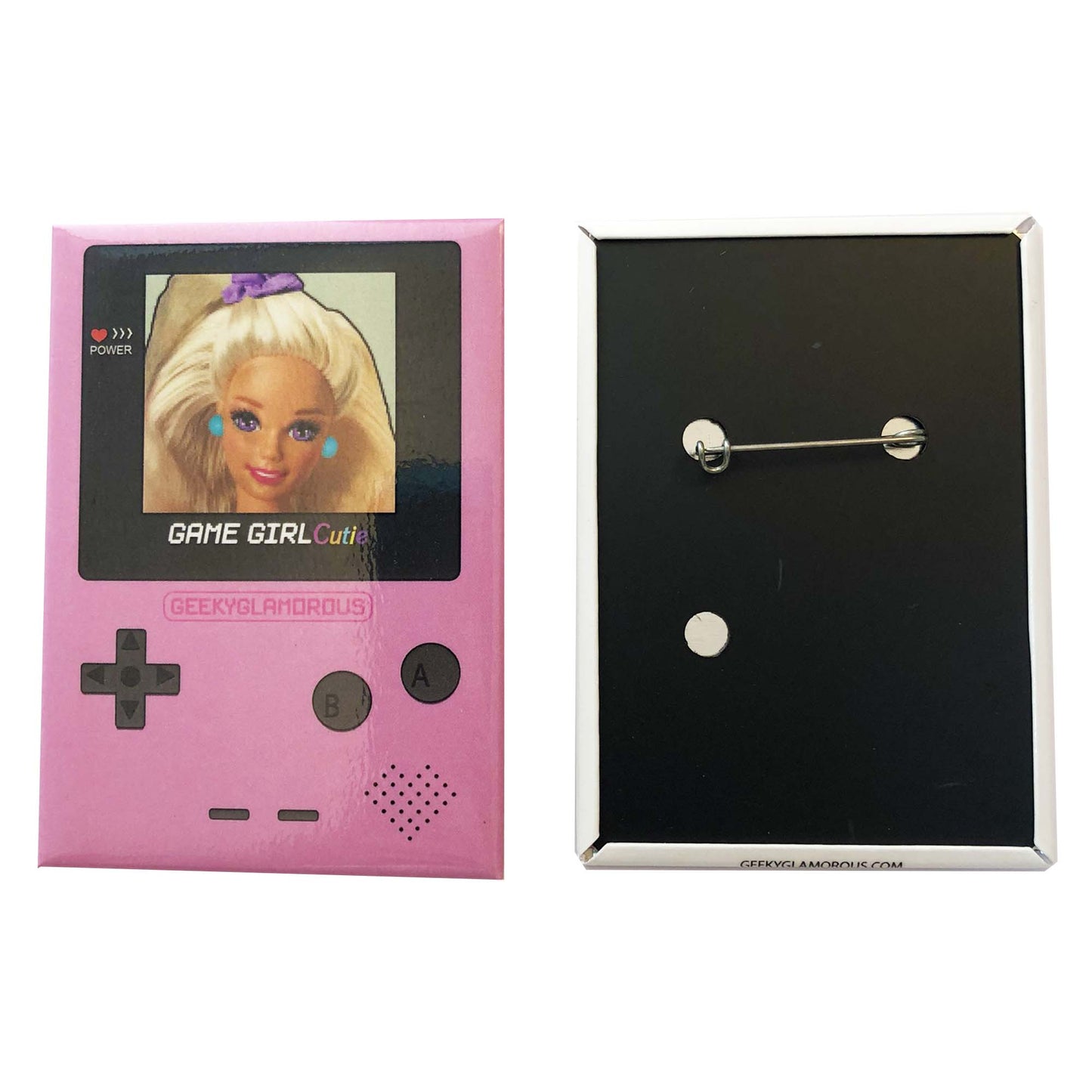 GeekyGlamorous Game Girl Cutie Button