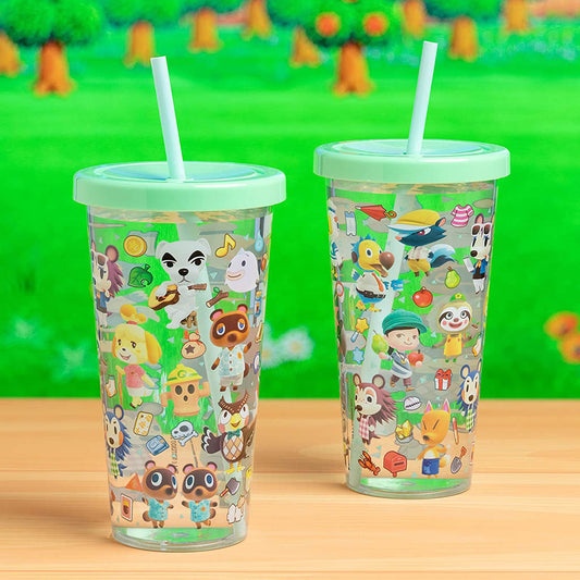 Animal Crossing Tumbler Cup with Straw