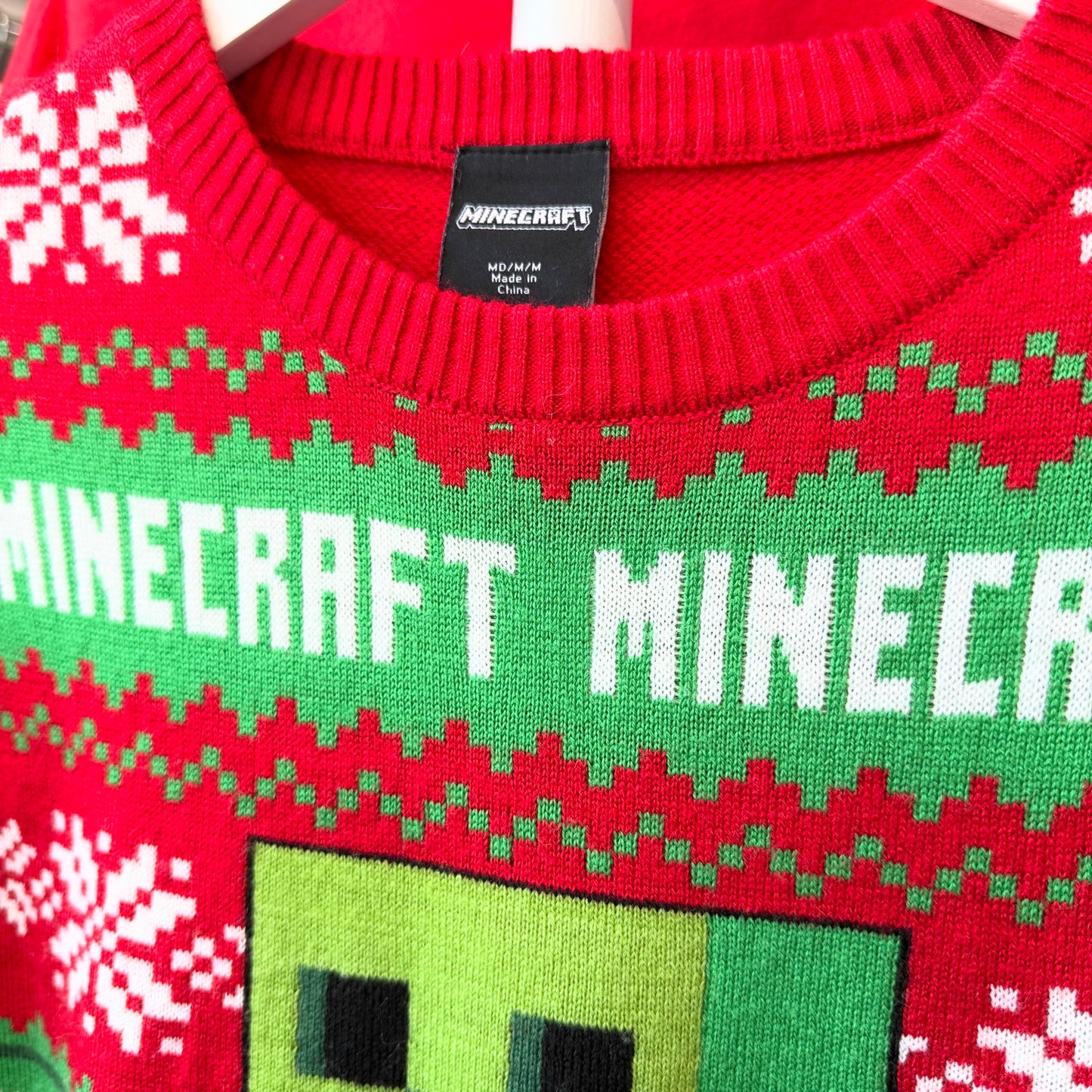 Pre-Owned Minecraft Creeper Holiday Sweater