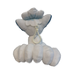 Plush keychain of Pokèmon, Alolan Vulpix. White and blue in color. 