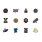 collection of Arcane themed pins on a white background