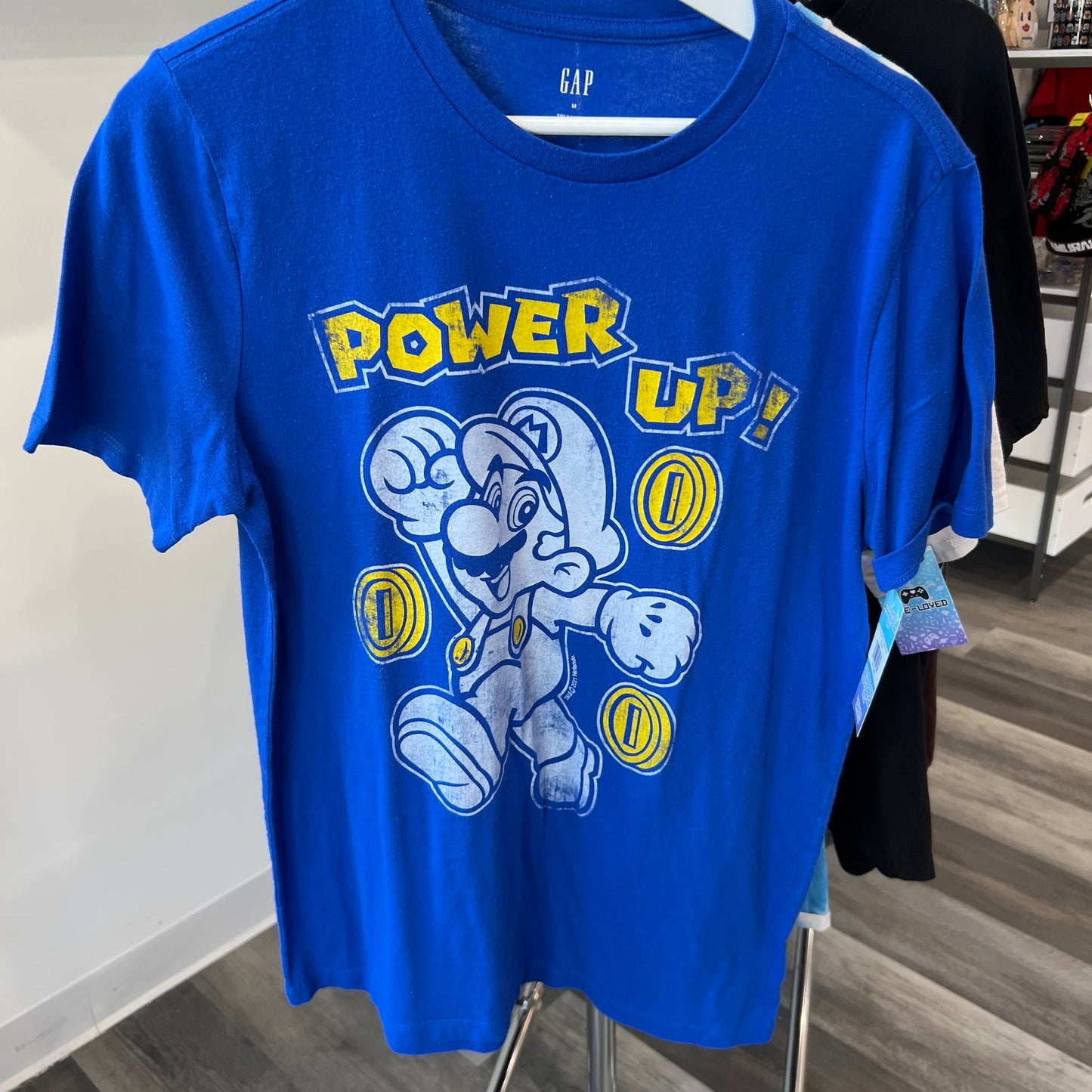 Pre-Owned Super Mario Blue Power Up Tee