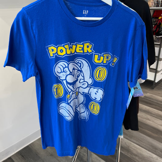 Pre-Owned Super Mario Blue Power Up Tee