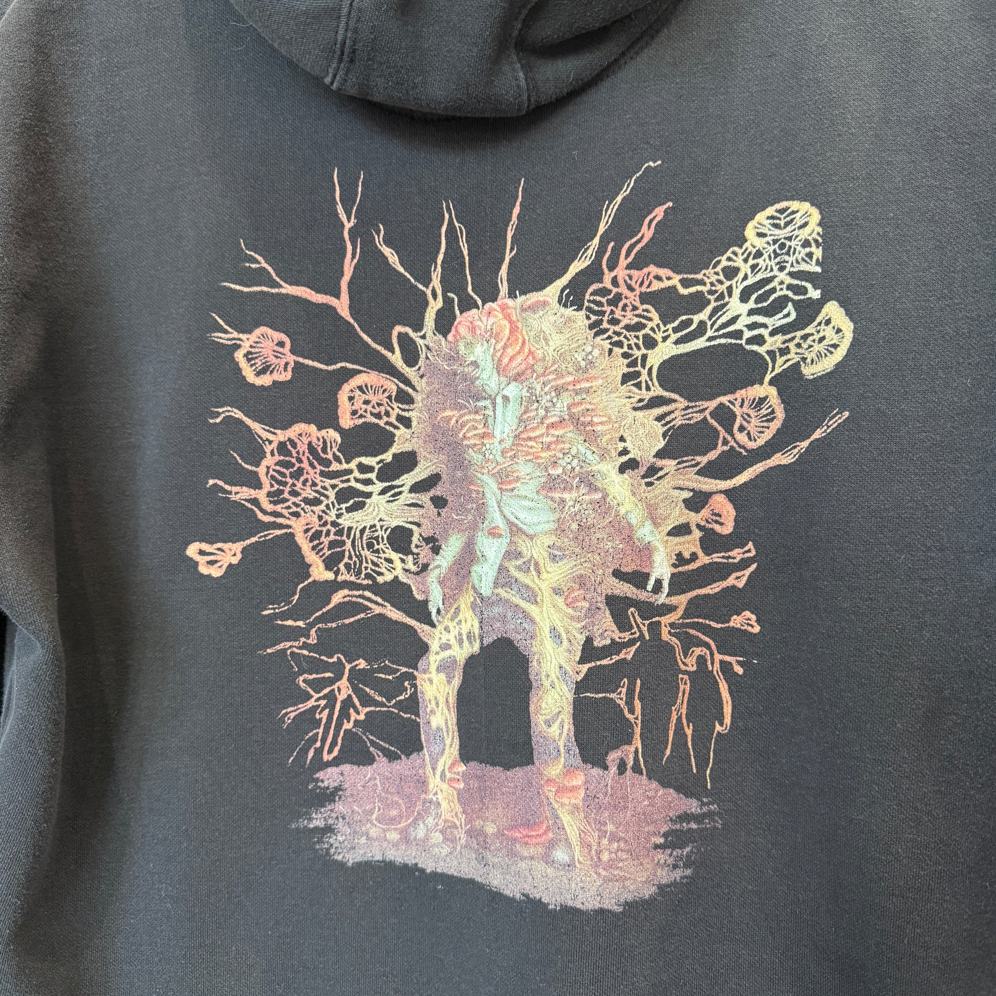 Close up of Last of Us Infected graphic on a hoodie