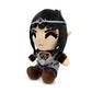 Side view of plush toy of Shadowheart from Baldur's Gate 3 on a white background. 