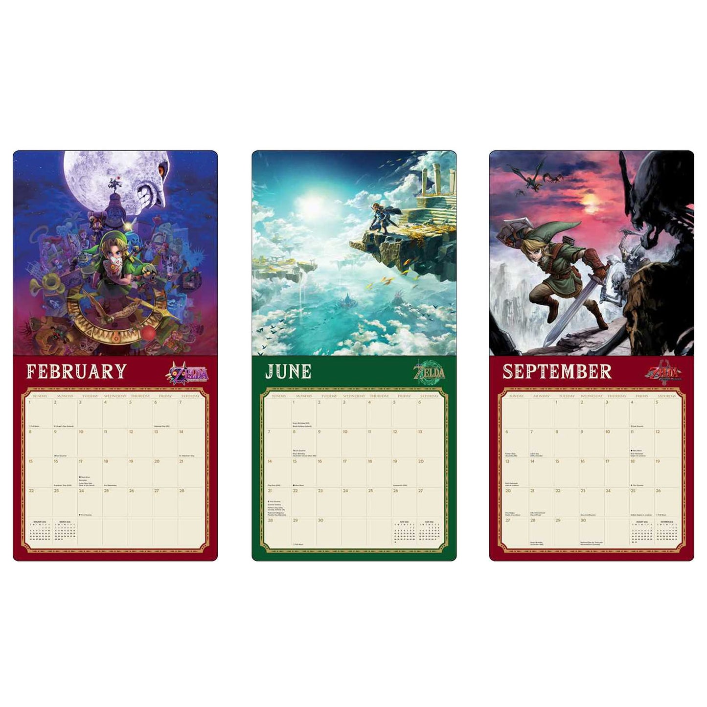 Legend of Zelda 2026 Wall Calendar