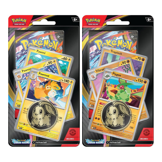 Two blister packs of Pokémon Trading Card Game cards shown side by side on a plain white background. 