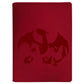 Red card portfolio with Charizard laser engraved on the front