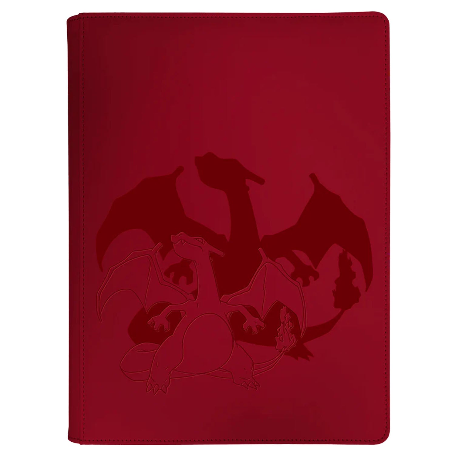 Red card portfolio with Charizard laser engraved on the front