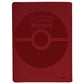 Red card portfolio with a lazer engraved pokeball on the back