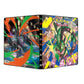 A Pokémon Trading Card Game binder shown from the front and side, featuring vibrant artwork of Mega Rayquaza and Mega Golisopod with colorful abstract energy swirls on a white background.