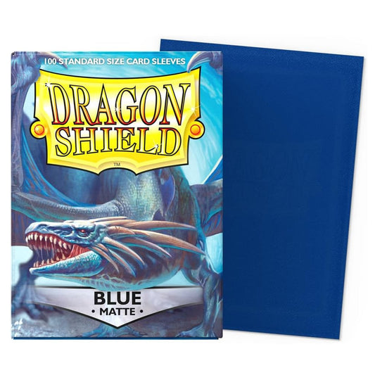Dragon Shield brand blue card sleeves on a white background. 