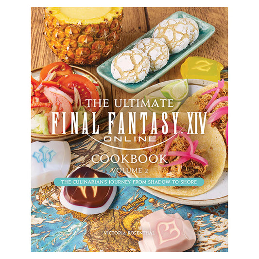 Cookbook cover featuring food images and text 'The Ultimate Final Fantasy XIV Online Cookbook Volume 2'.