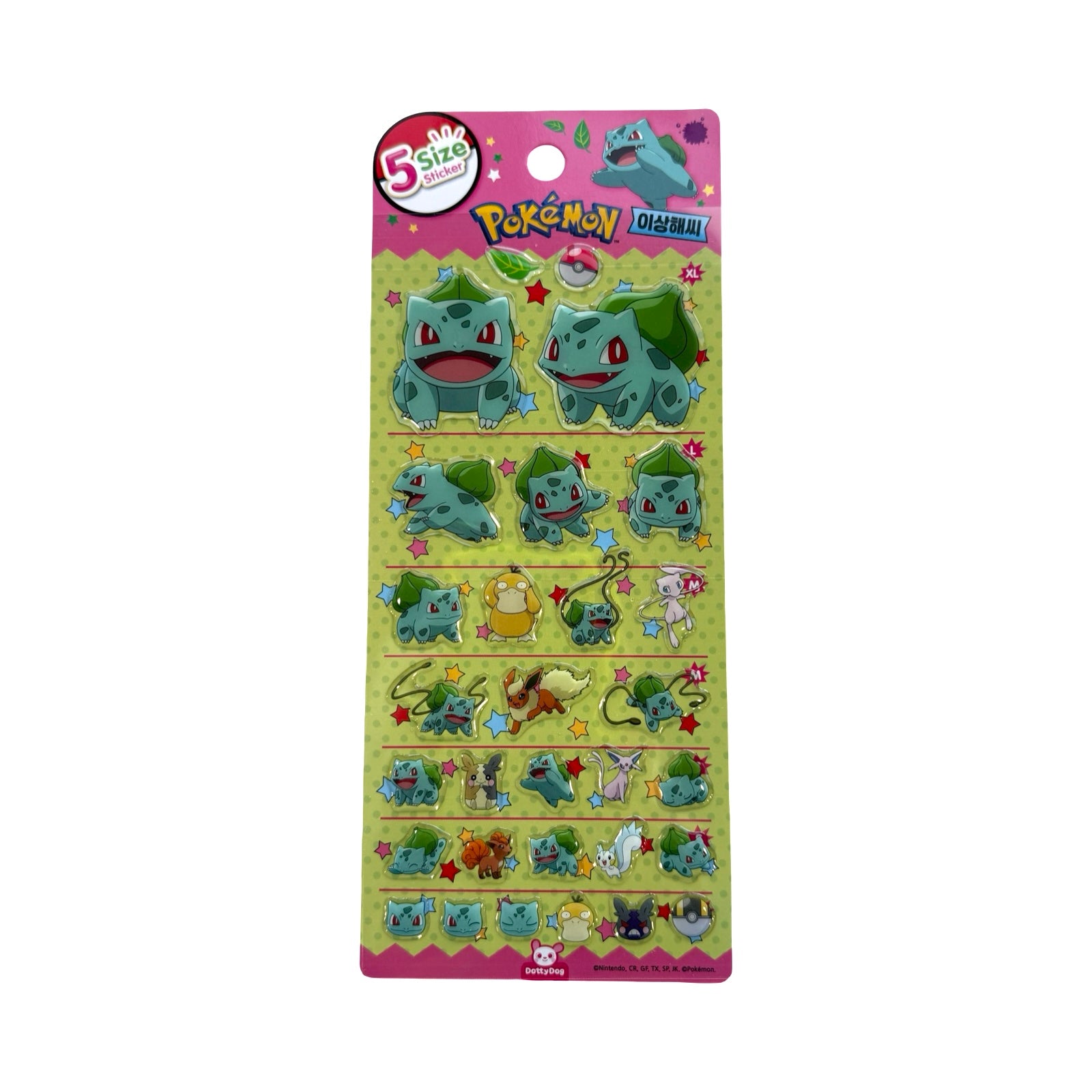 Pokemon Bulbsaur sticker sheet