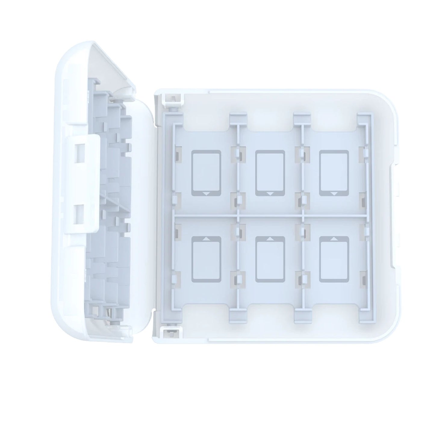 Interior of a Switch game carrying case on a white background. 