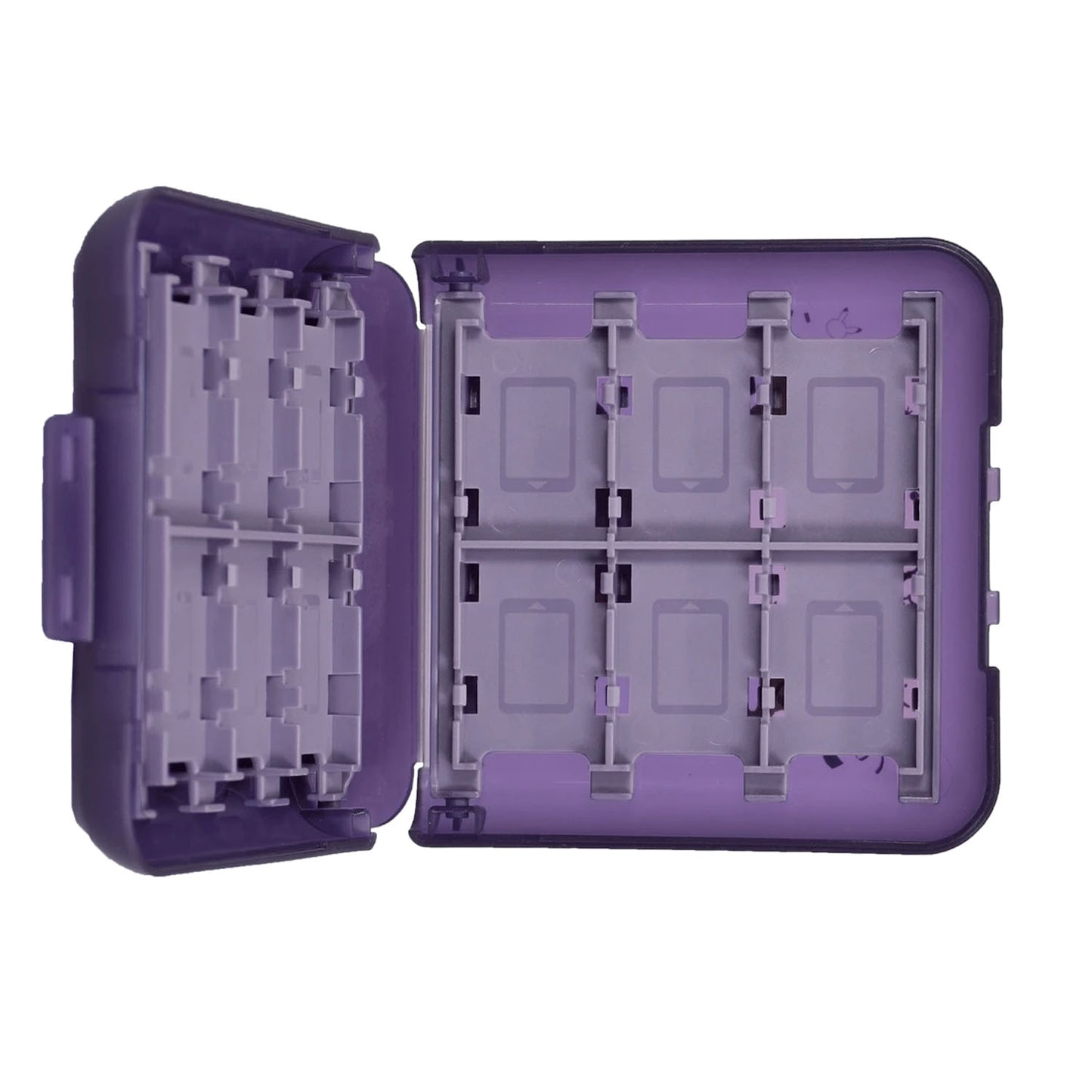 Interior of plastic Switch cartridge carrying case on a white background. 