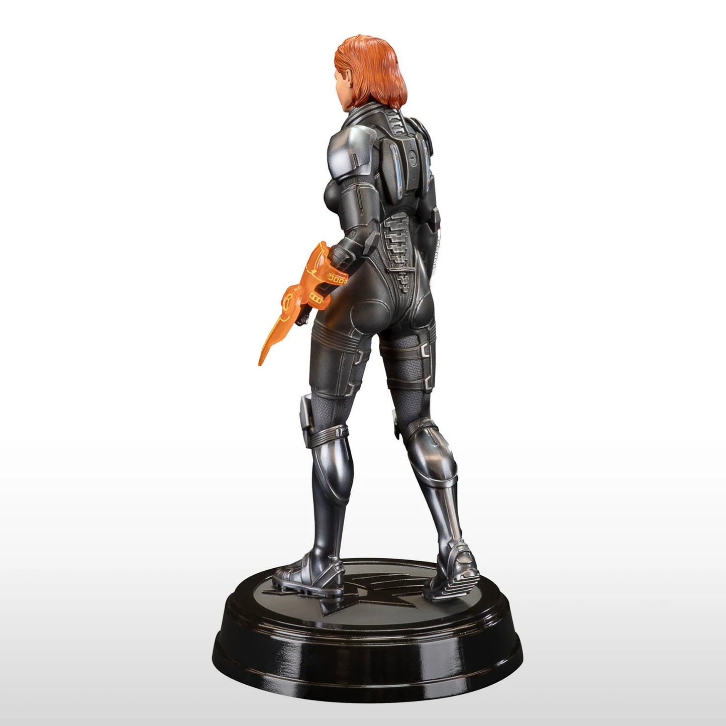 Statue of Commander Shepard from the Mass Effect series seen in the iconic N7 armor. 