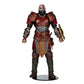 Kratos action figure from God of War Ragnarok, standing on a black display base against a white background.