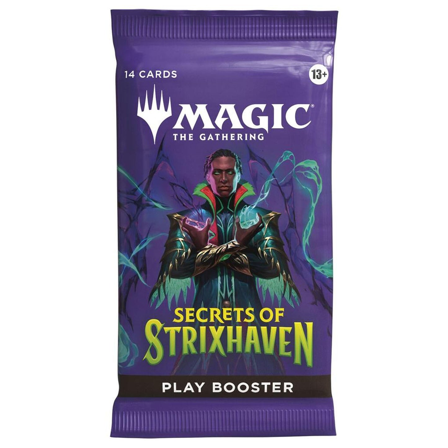 MAGIC: THE GATHERING Secrets of Strixhaven play booster pack on a white background