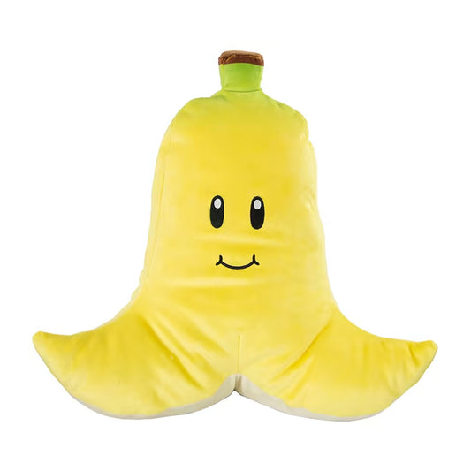 Banana plush from Mario Kart on a white background