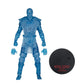 A translucent blue Mortal Kombat action figure shown standing on a black round display base against a plain white background.