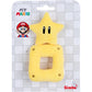 Plush, yellow rattle of the Super Mario star on a grey backer card nd My Mario branding. 