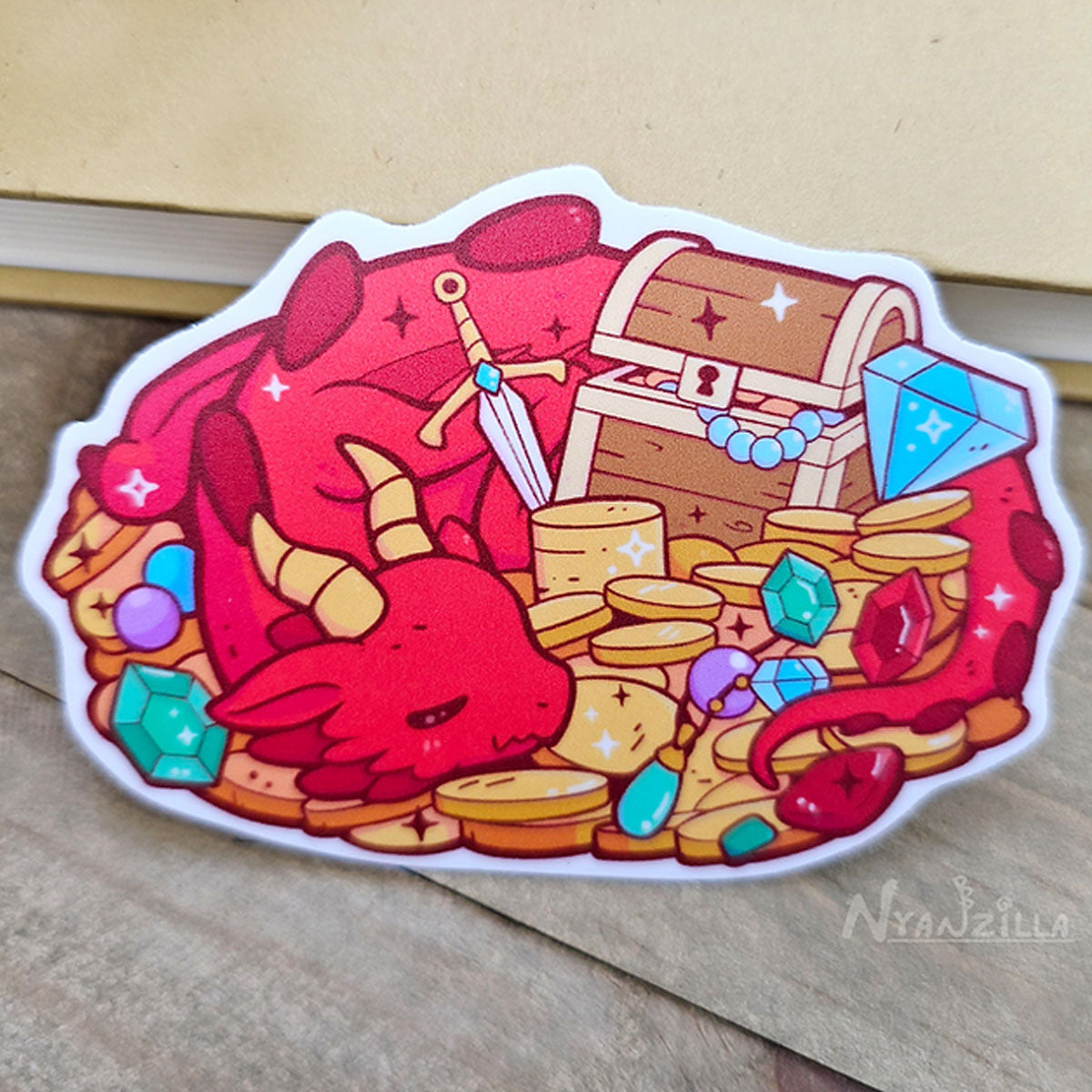 Nyanzilla - Dragon Hoard Sticker