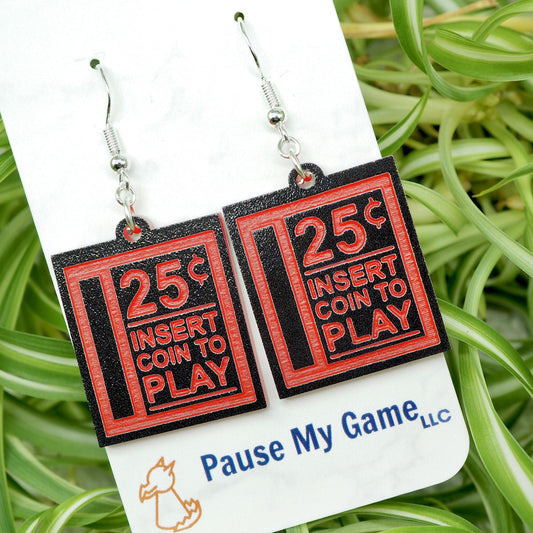 Pause My Game - Insert Coin Earrings