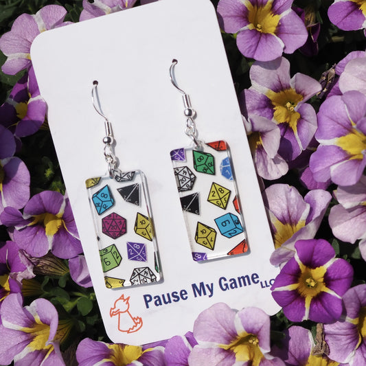 Pause My Game - RPG Dice Earrings