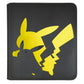 Black, faux leather folio featuring Pikachu with a gold metallic silhouette. 