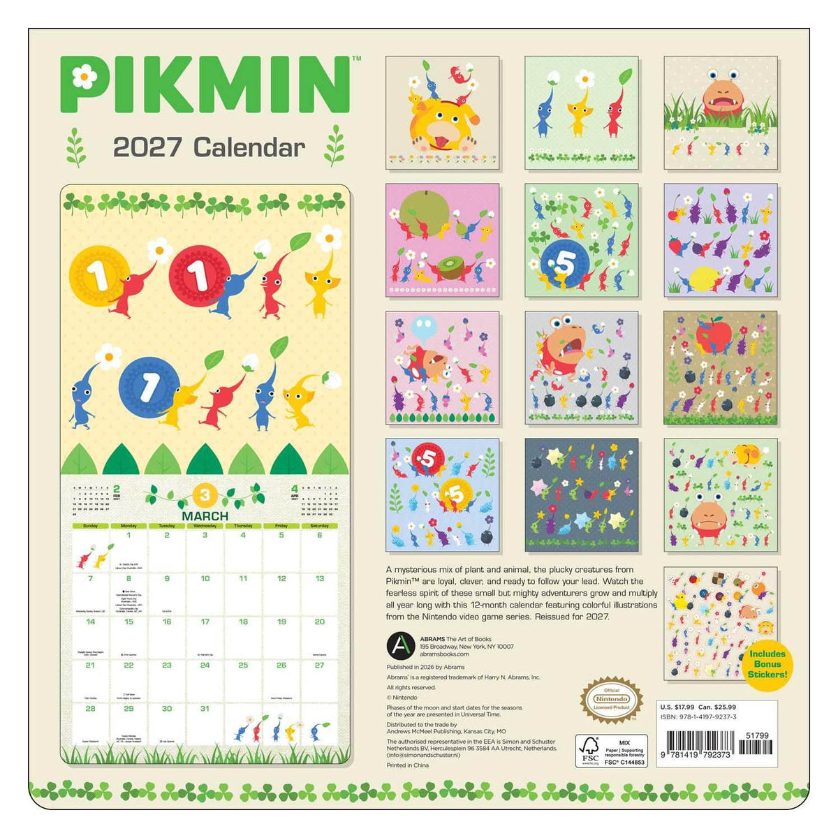Pikmin 2027 Wall Calendar