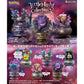 Promotional image for the Pokémon Little Night Collection 2, showcasing six collectible figurines displayed on ornate gothic pedestals against a dark purple forest background. 