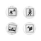 'Portal 2' 4-pack magnet set on white background