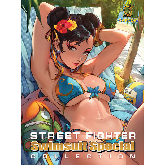 Street Fighter Swimsuit Special book cover with Chun Li in a swimsuit 