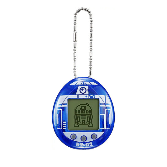 R2-D2 themed electronic pet keychain on a white background